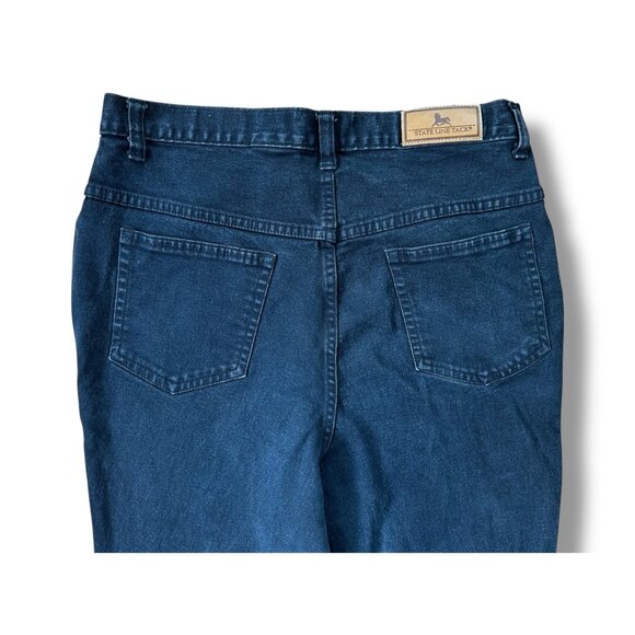 State Line Tack Womens Blue Denim Riding Breeches Cotton Stretch Equestrian Deni - Picture 5 of 10